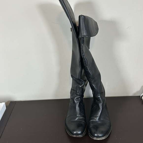 Coach Womens Cheyenne Leather Boots Sz 7 Black Riding Equestrian Over The Knee - Picture 6 of 11